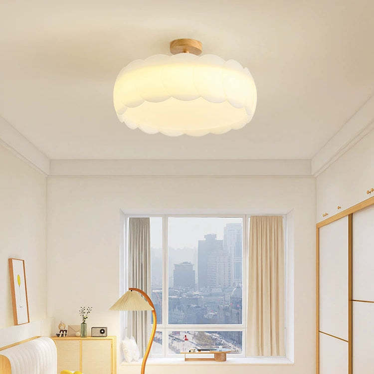 Minimalist Iron Wavy LED Ceiling Light — Small & White / 220V-240V For UK/AU / Infinitely Dimmable