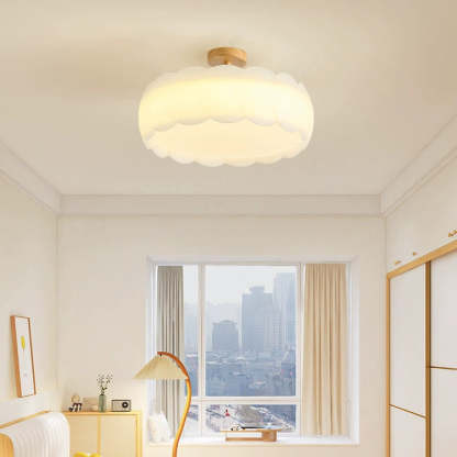 Minimalist Iron Wavy LED Ceiling Light — Small & White / 220V-240V For UK/AU / Infinitely Dimmable