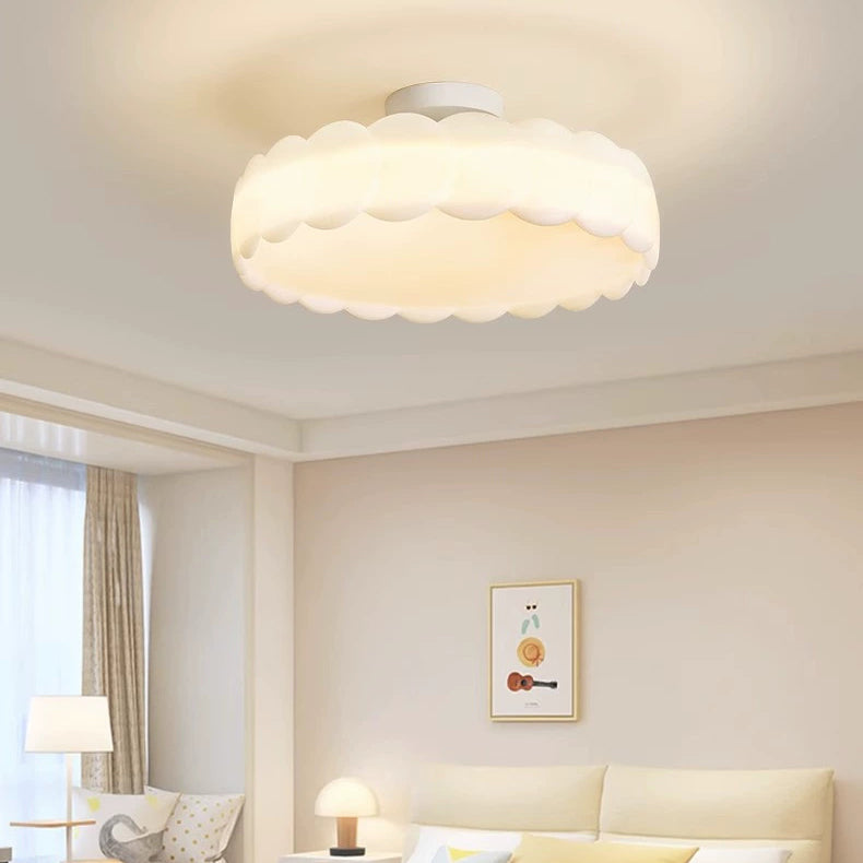 Minimalist Iron Wavy LED Ceiling Light — Large & Walnut Color / 110V-120V For US/C / Infinitely Dimmable