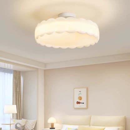 Minimalist Iron Wavy LED Ceiling Light — Large & Walnut Color / 110V-120V For US/C / Infinitely Dimmable