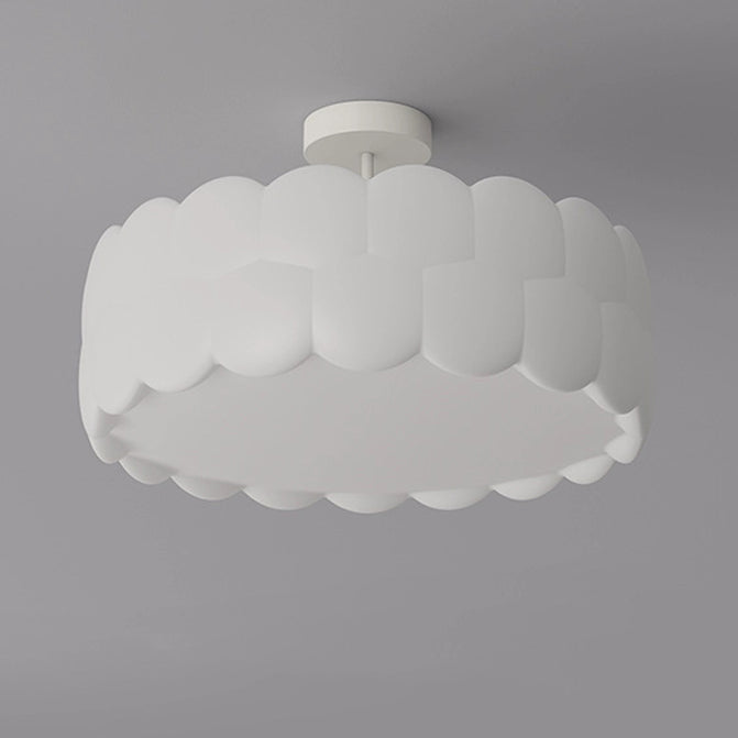 Minimalist Iron Wavy LED Ceiling Light — Large & White / 110V-120V For US/C / Infinitely Dimmable