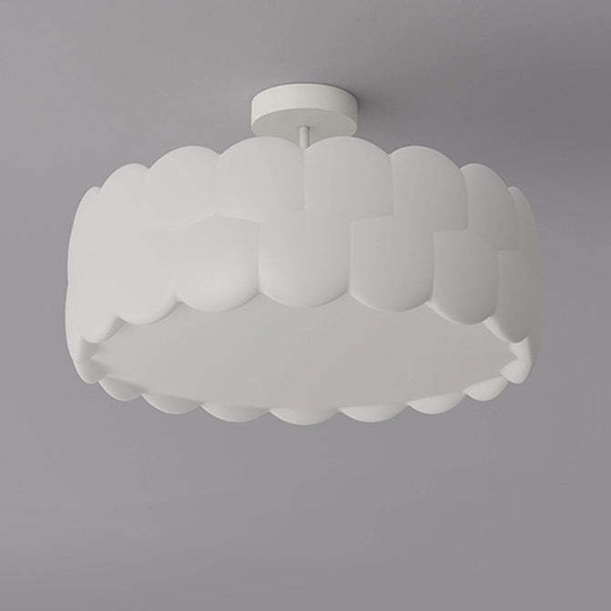 Minimalist Iron Wavy LED Ceiling Light — Large & White / 110V-120V For US/C / Infinitely Dimmable