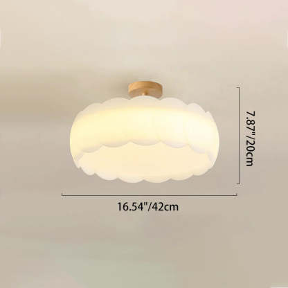 Minimalist Iron Wavy LED Ceiling Light — Small & Walnut Color / 220V-240V For UK/AU / Infinitely Dimmable