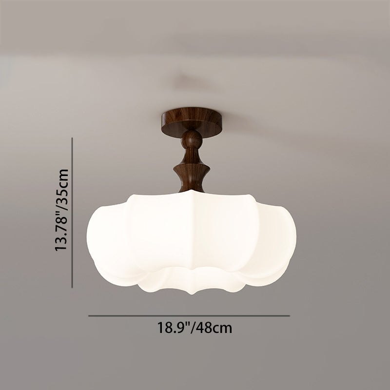 Chinese Acrylic Wood Pumpkin LED Ceiling Light