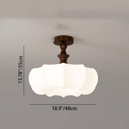 Chinese Acrylic Wood Pumpkin LED Ceiling Light