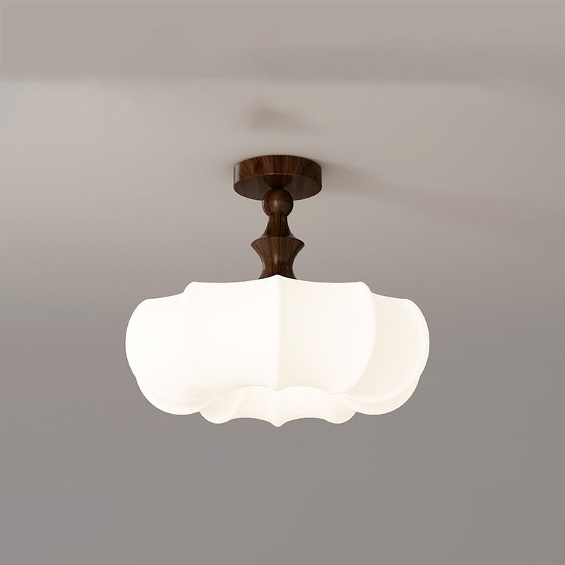 Chinese Acrylic Wood Pumpkin LED Ceiling Light