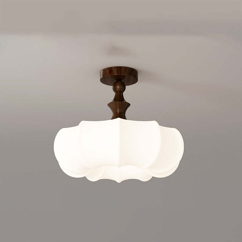 Chinese Acrylic Wood Pumpkin LED Ceiling Light