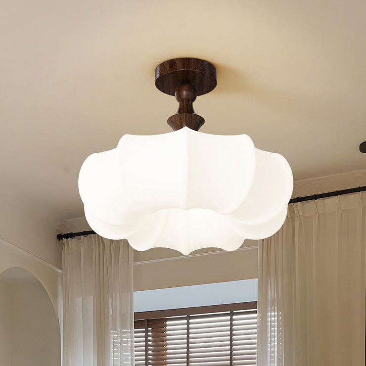 Chinese Acrylic Wood Pumpkin LED Ceiling Light