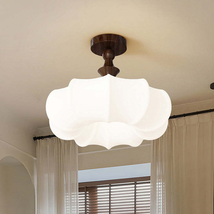 Chinese Acrylic Wood Pumpkin LED Ceiling Light