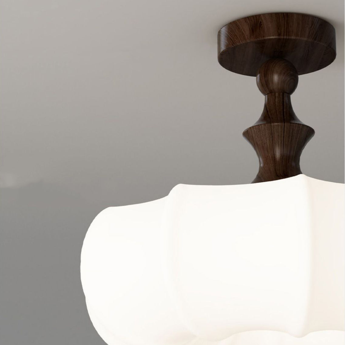 Chinese Acrylic Wood Pumpkin LED Ceiling Light