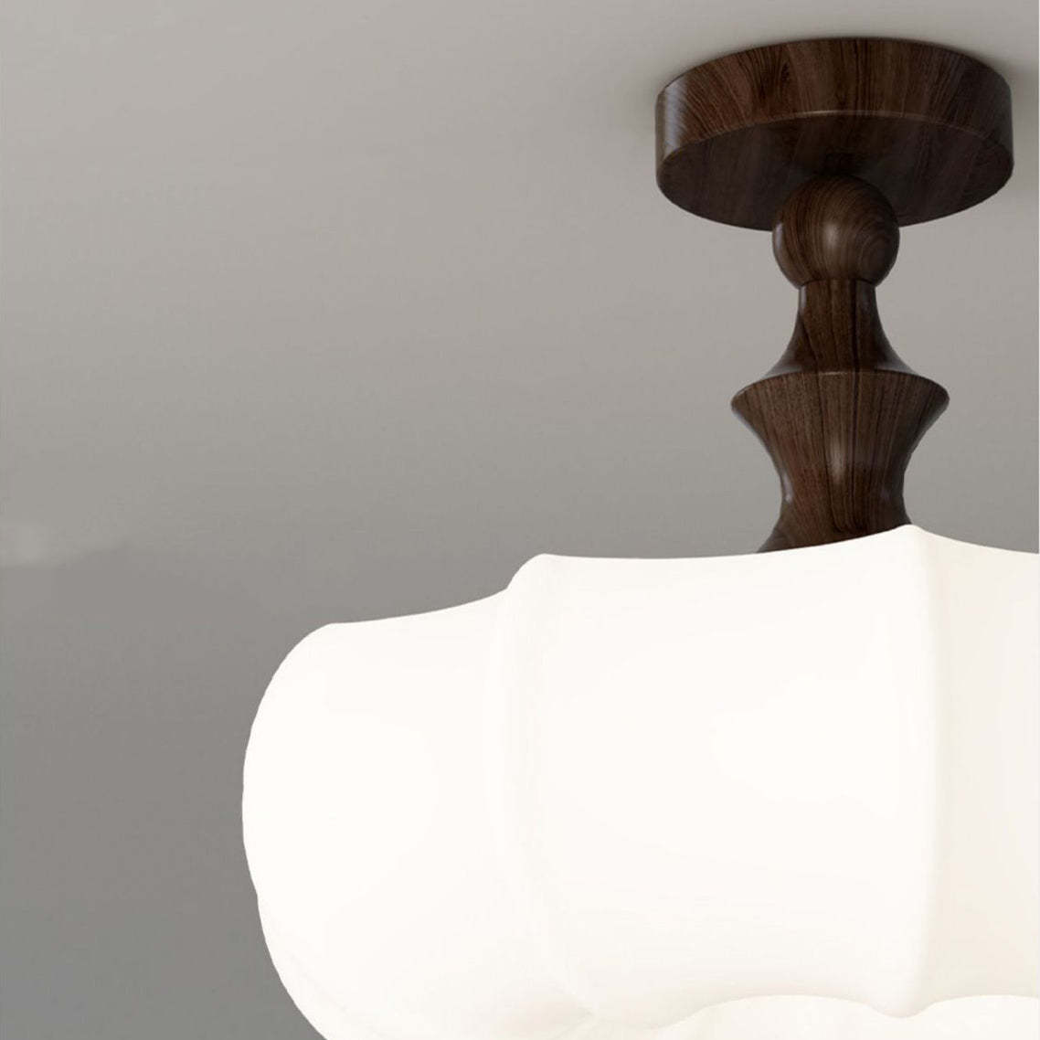 Chinese Acrylic Wood Pumpkin LED Ceiling Light