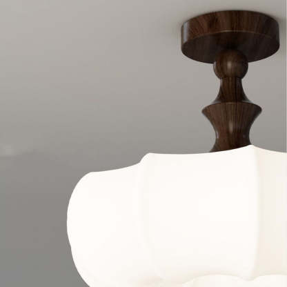 Chinese Acrylic Wood Pumpkin LED Ceiling Light