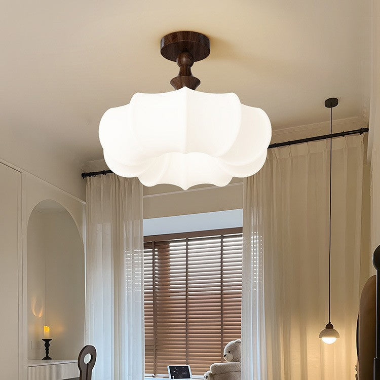 Chinese Acrylic Wood Pumpkin LED Ceiling Light — 220V-240V For UK/AU / Infinitely Dimmable