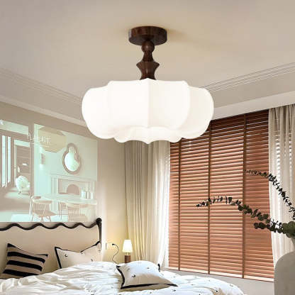 Chinese Acrylic Wood Pumpkin LED Ceiling Light