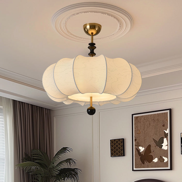Traditional 5-light solid semi-flush mount light in wood — Small / Style A / 220V-240V (UK/AU)