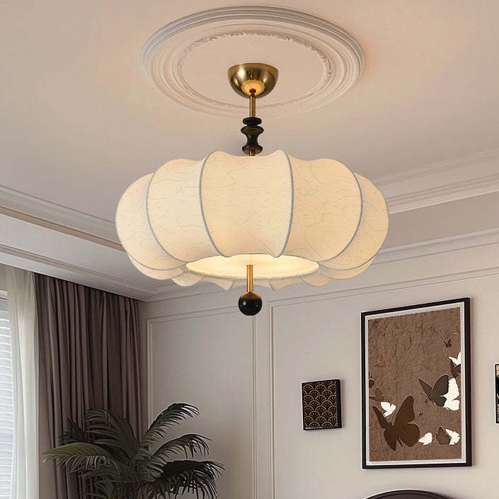 Chinese Solid Wood Pumpkin 4/5-Light Ceiling Light