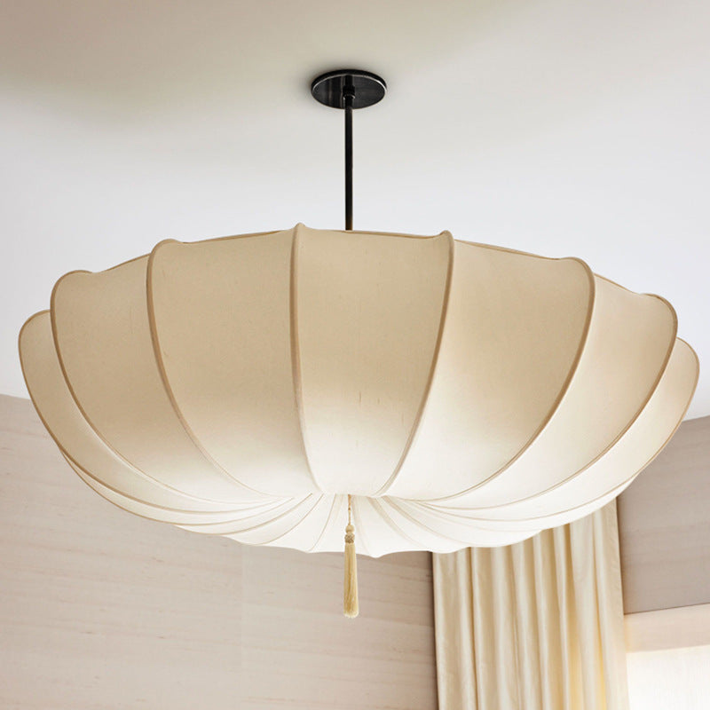 French Fabric Iron Pleated Tassel Chandelier
