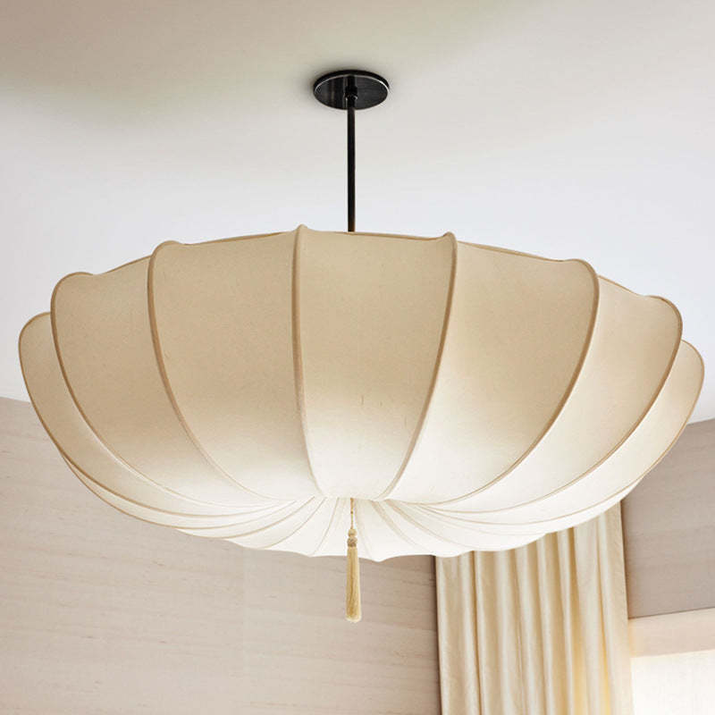 French Fabric Iron Pleated Tassel Chandelier