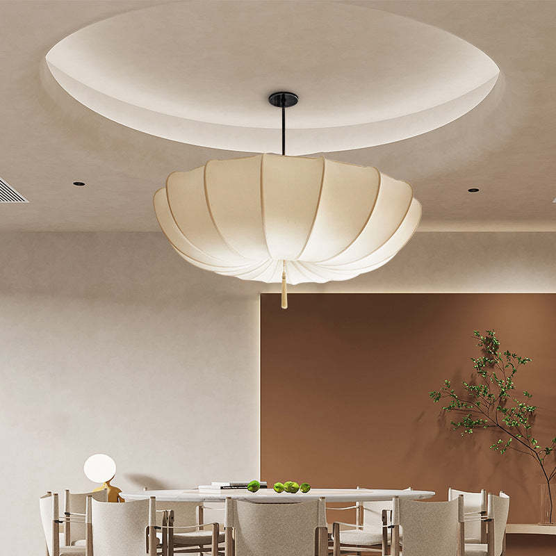 French Fabric Iron Pleated Tassel Chandelier