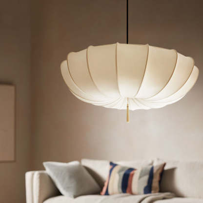 French Fabric Iron Pleated Tassel Chandelier