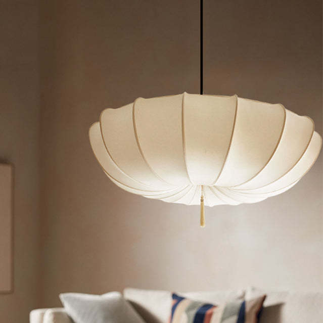 French Fabric Iron Pleated Tassel Chandelier