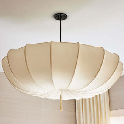 French Fabric Iron Pleated Tassel Chandelier