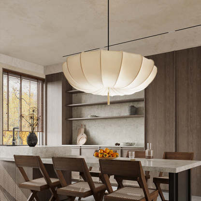 French Fabric Iron Pleated Tassel Chandelier
