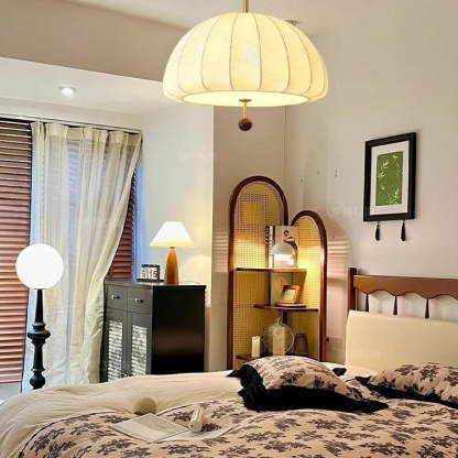 French Fabric Fan 3/5-Light Ceiling Light — 5 / Sand Nickel Color / 110V-120V For US/C