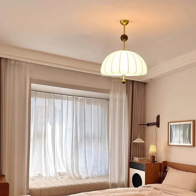 French Fabric Fan 3/5-Light Ceiling Light — 3 / Copper Color / 110V-120V For US/C