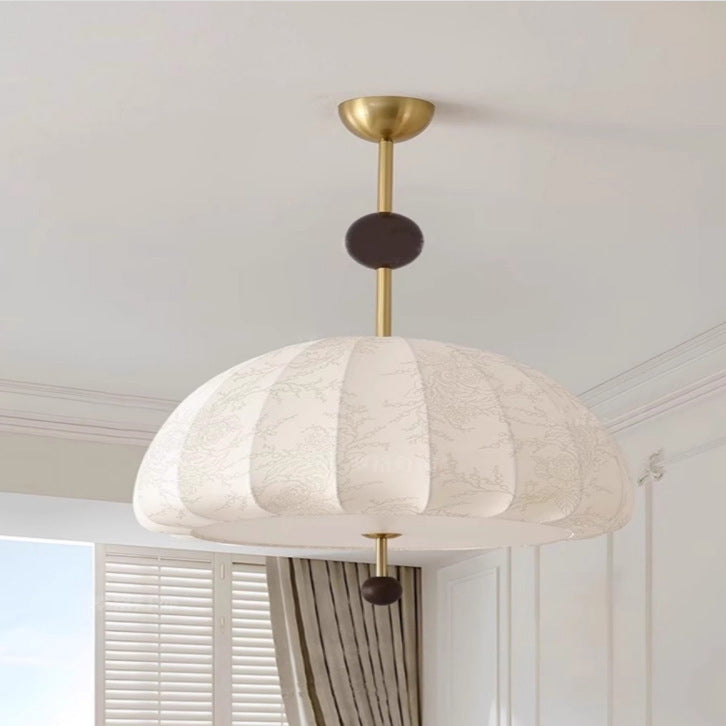 French Fabric Fan 3/5-Light Ceiling Light — 5 / Sand Nickel Color / 220V-240V For UK/AU