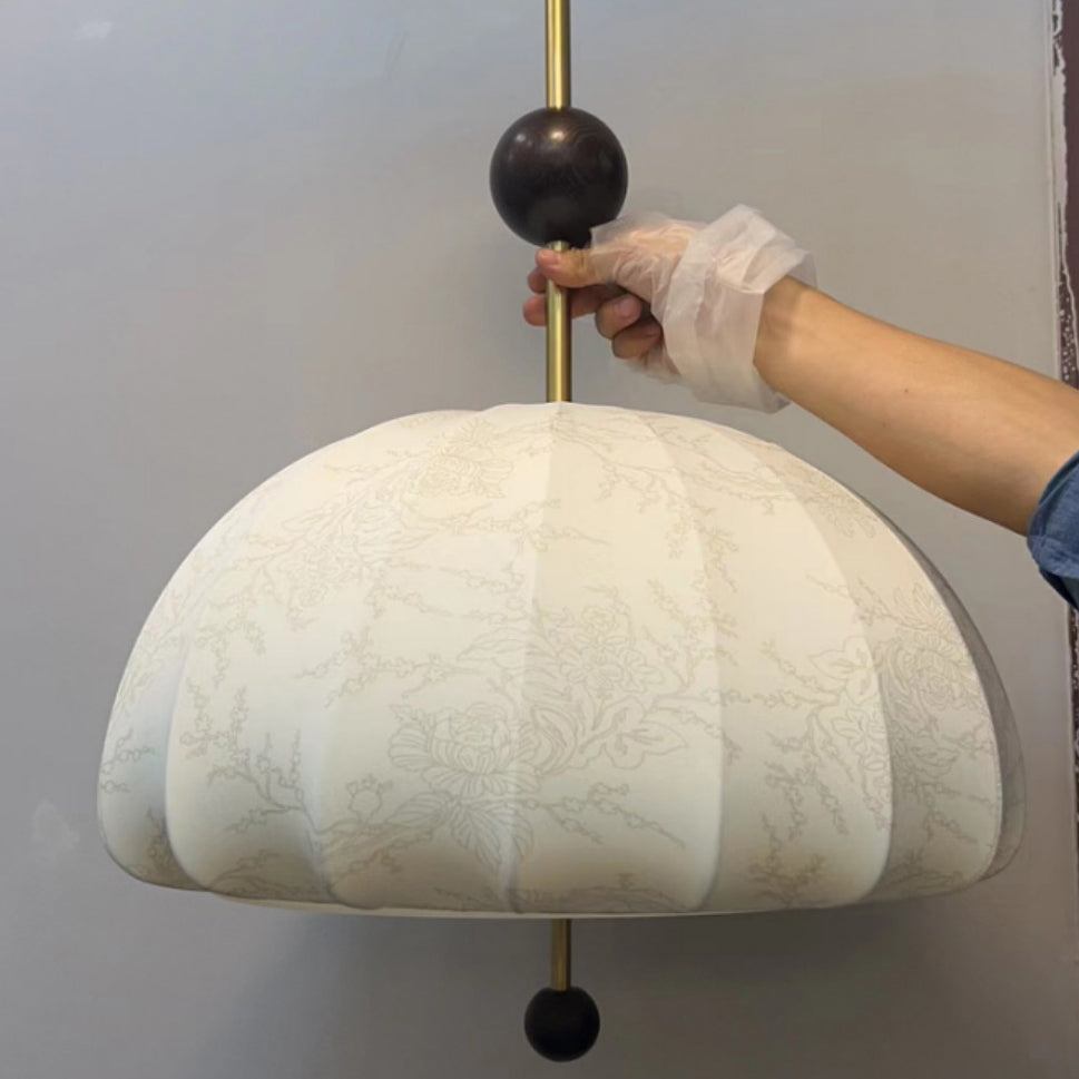 French Fabric Fan 3/5-Light Ceiling Light — 5 / Copper Color / 220V-240V For UK/AU