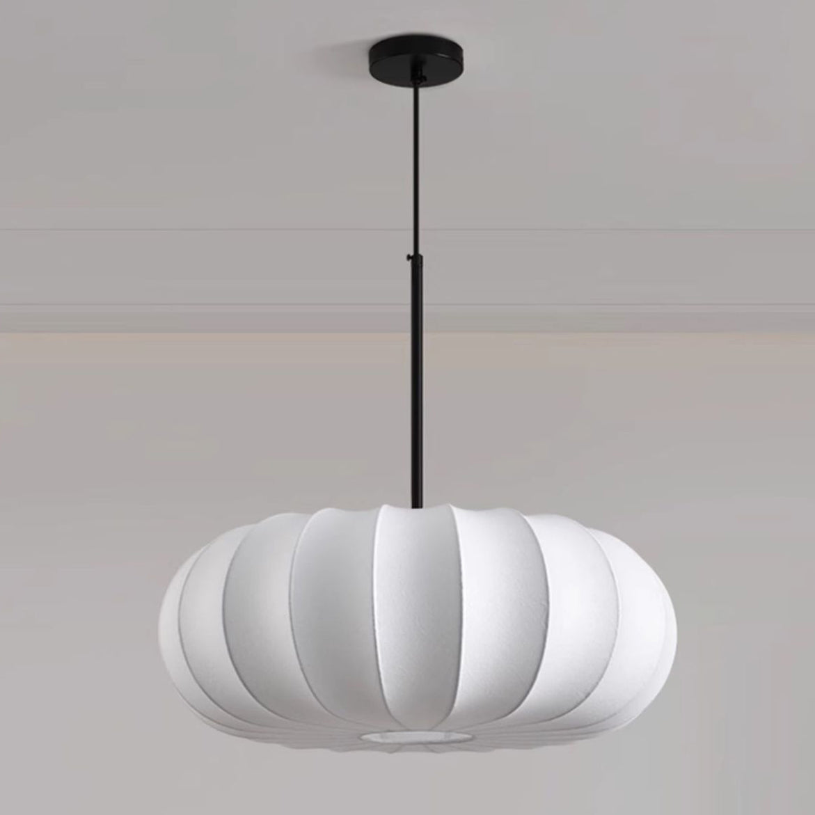 Japanese Faux Silk Iron Pumpkin Stripe Chandelier