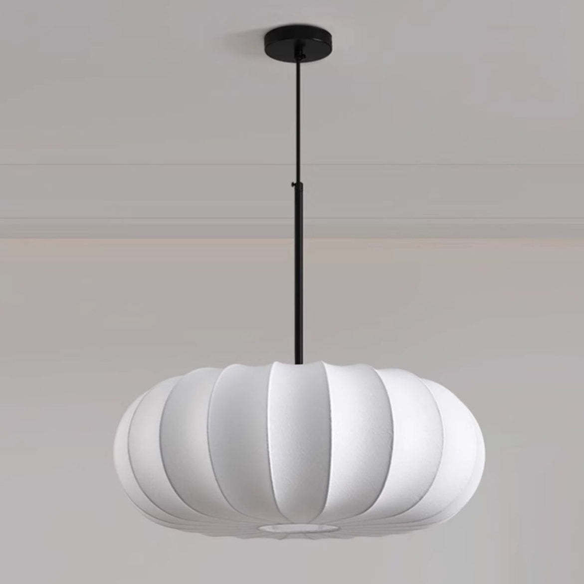 Japanese Faux Silk Iron Pumpkin Stripe Chandelier
