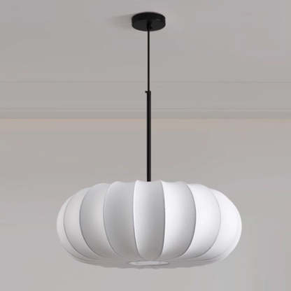 Japanese Faux Silk Iron Pumpkin Stripe Chandelier