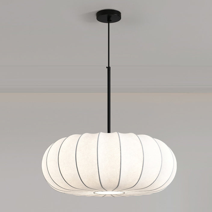 Japanese Faux Silk Iron Pumpkin Stripe Chandelier