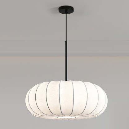 Japanese Faux Silk Iron Pumpkin Stripe Chandelier