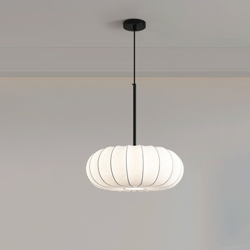 Japanese Faux Silk Iron Pumpkin Stripe Chandelier
