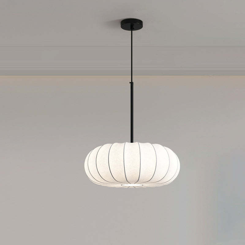 Japanese Faux Silk Iron Pumpkin Stripe Chandelier
