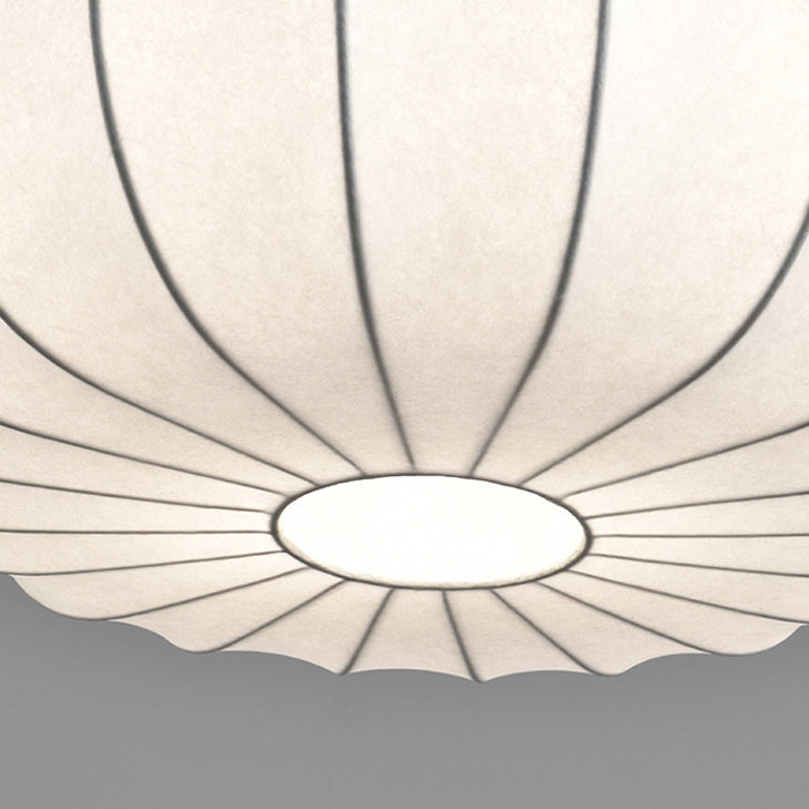 Japanese Faux Silk Iron Pumpkin Stripe Chandelier