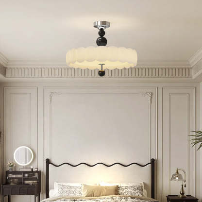 French Iron Cloud Wave LED Ceiling Light
