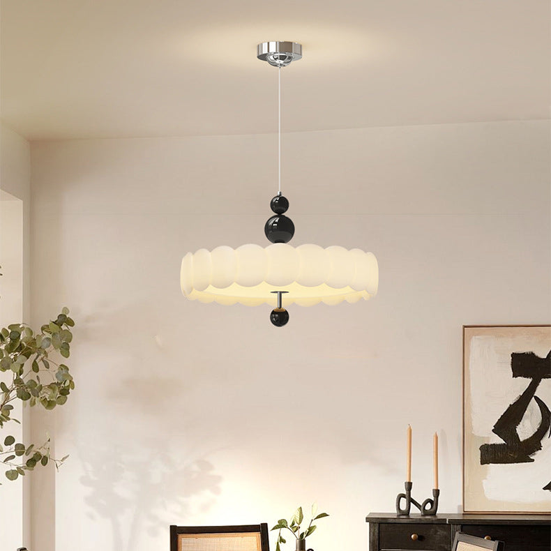 French Iron Cream Motion Globe LED Chandelier