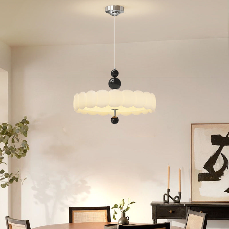 French Iron Cream Motion Globe LED Chandelier