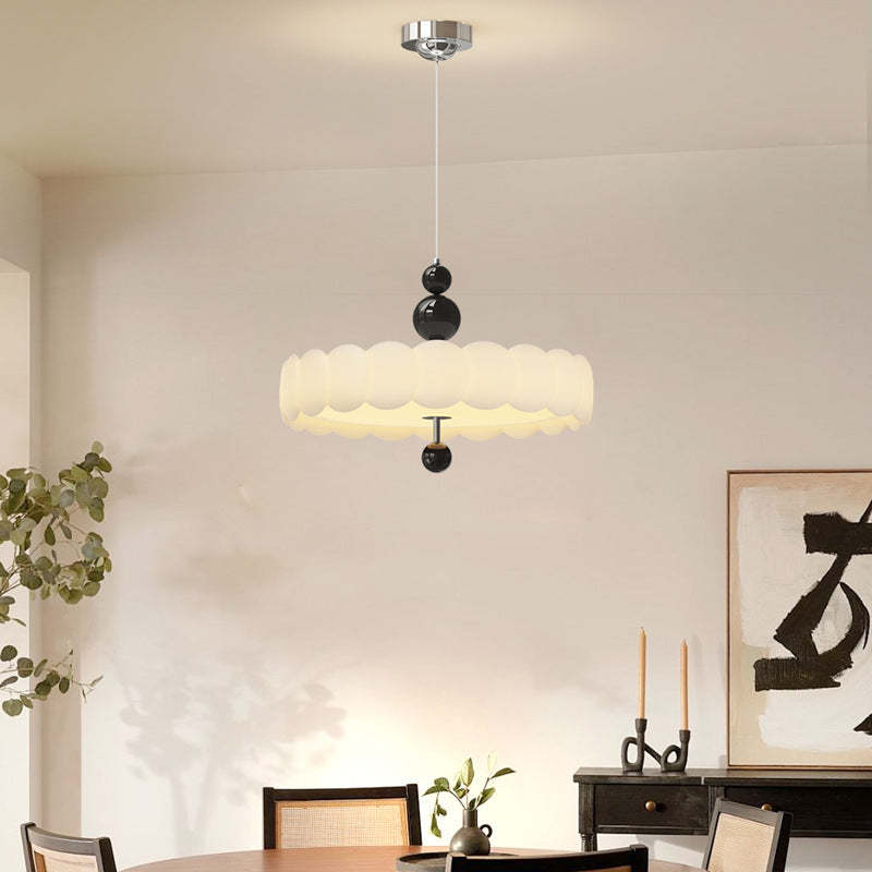 French Iron Cream Motion Globe LED Chandelier