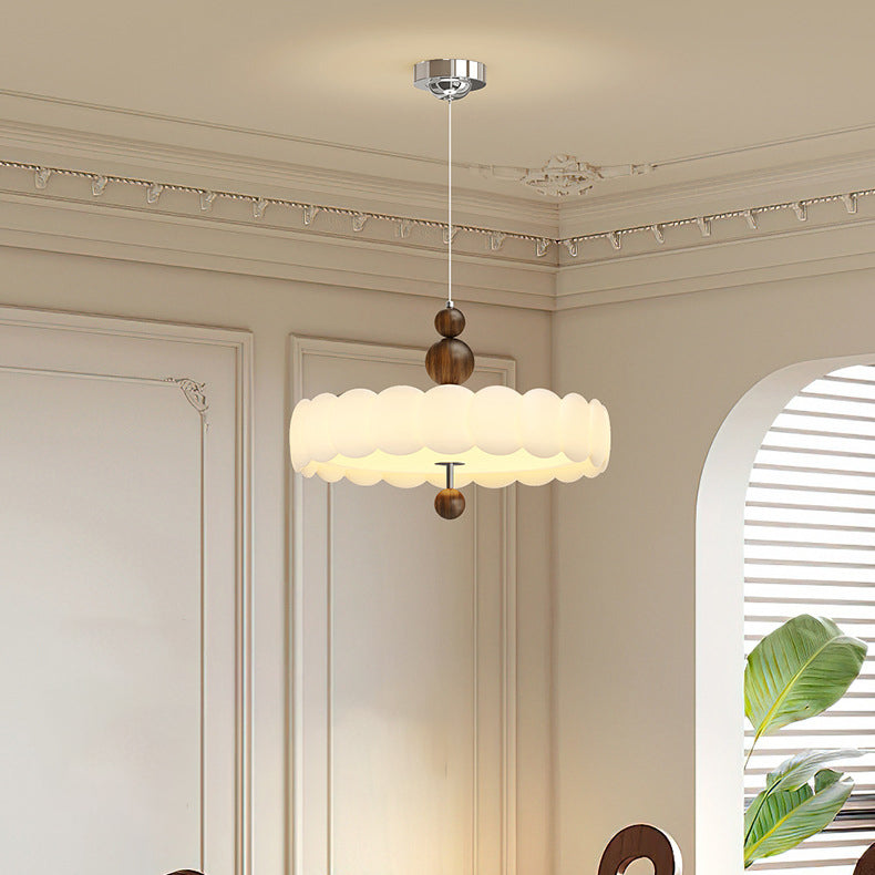 French Iron Cream Motion Globe LED Chandelier