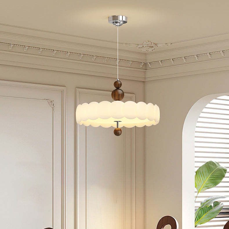 French Iron Cream Motion Globe LED Chandelier