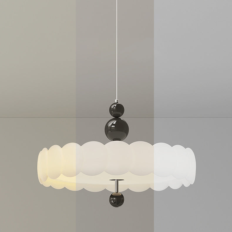French Iron Cream Motion Globe LED Chandelier