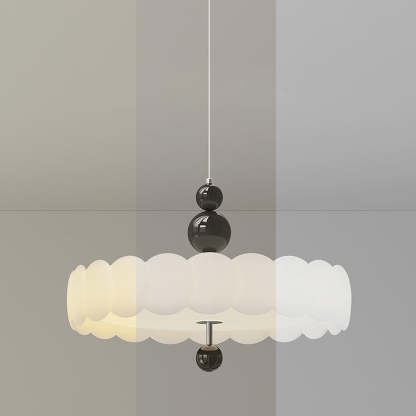 French Iron Cream Motion Globe LED Chandelier