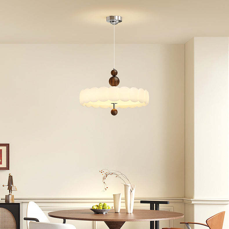French Iron Cream Motion Globe LED Chandelier