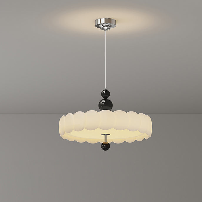 French Iron Cream Motion Globe LED Chandelier