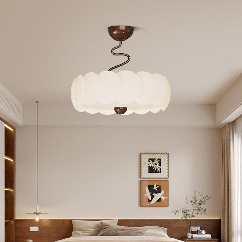 Minimalist Iron Curved LED Ceiling Light — Walnut Color / Infinitely Dimmable / 220V-240V For UK/AU